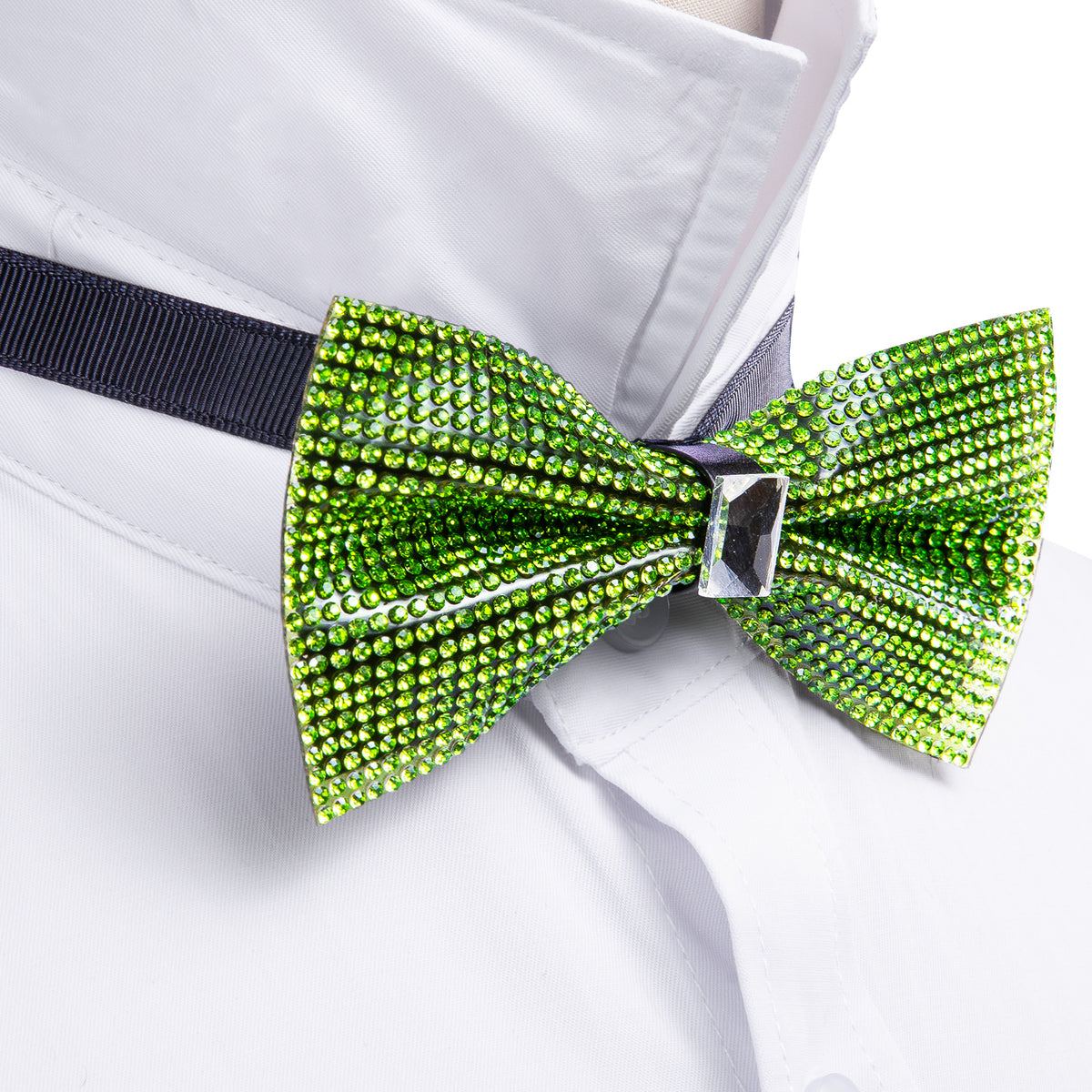 Green Shining Rhinestones Bow Tie Set bow ties - Sophisticated Gentlemen