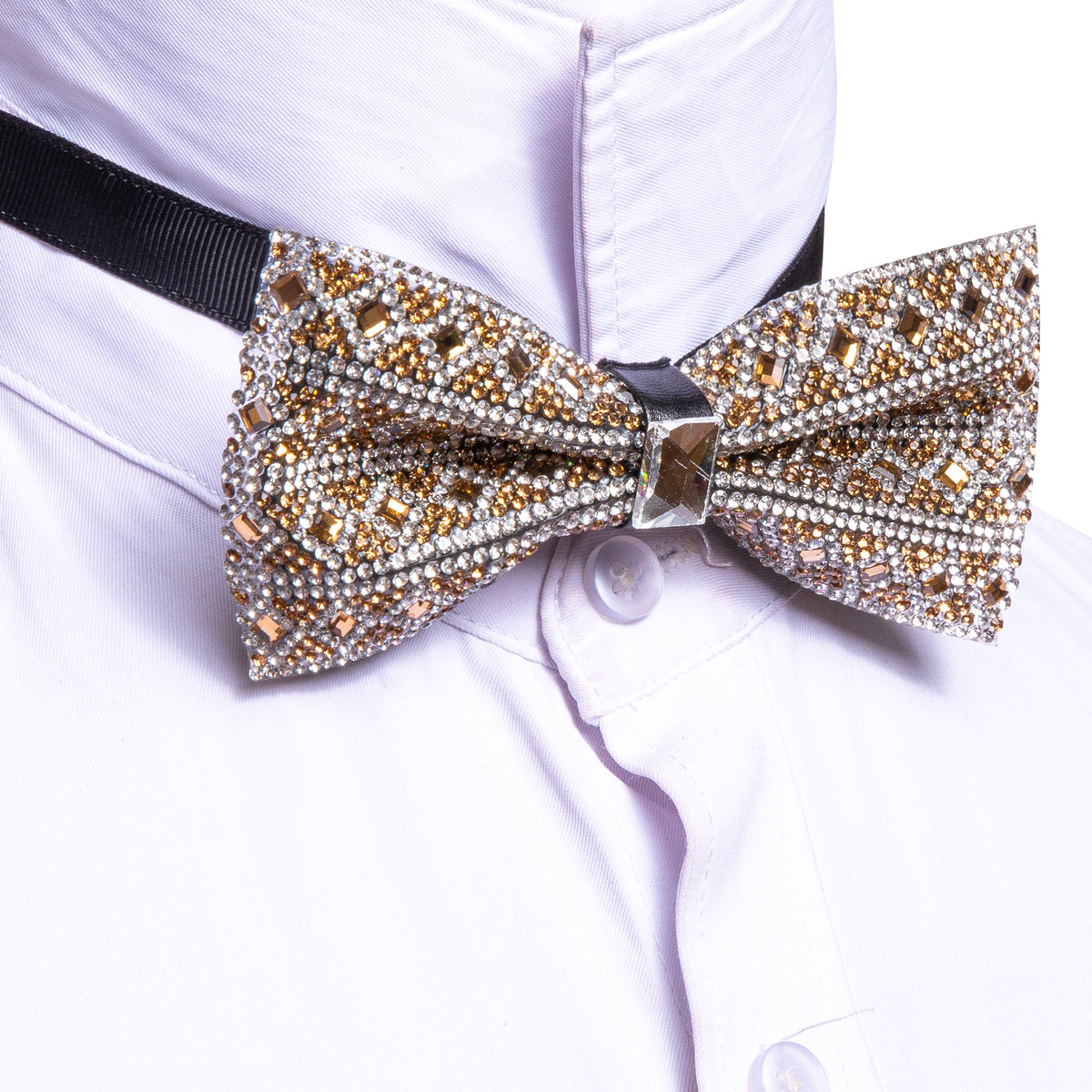 Brown Rhinestones Shining Bow Tie Set bow ties - Sophisticated Gentlemen
