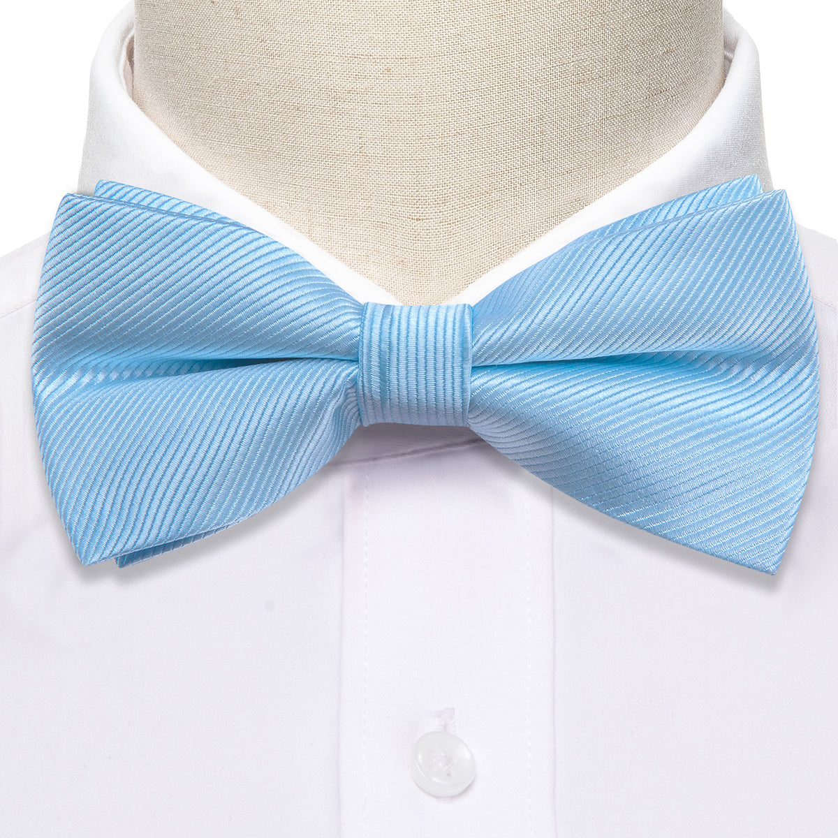 Blue Solid Bow Tie Set bow ties - Sophisticated Gentlemen