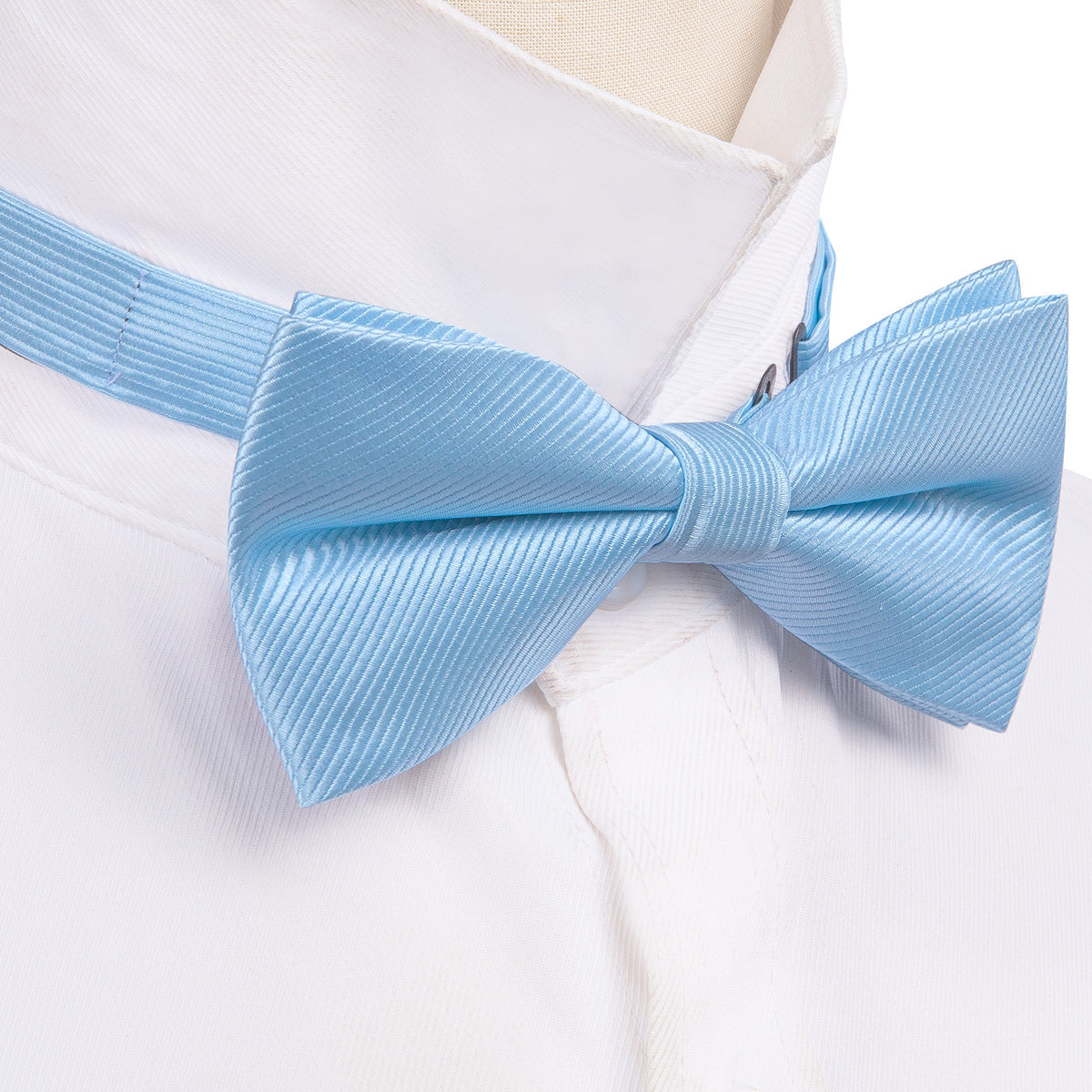 Blue Solid Bow Tie Set bow ties - Sophisticated Gentlemen