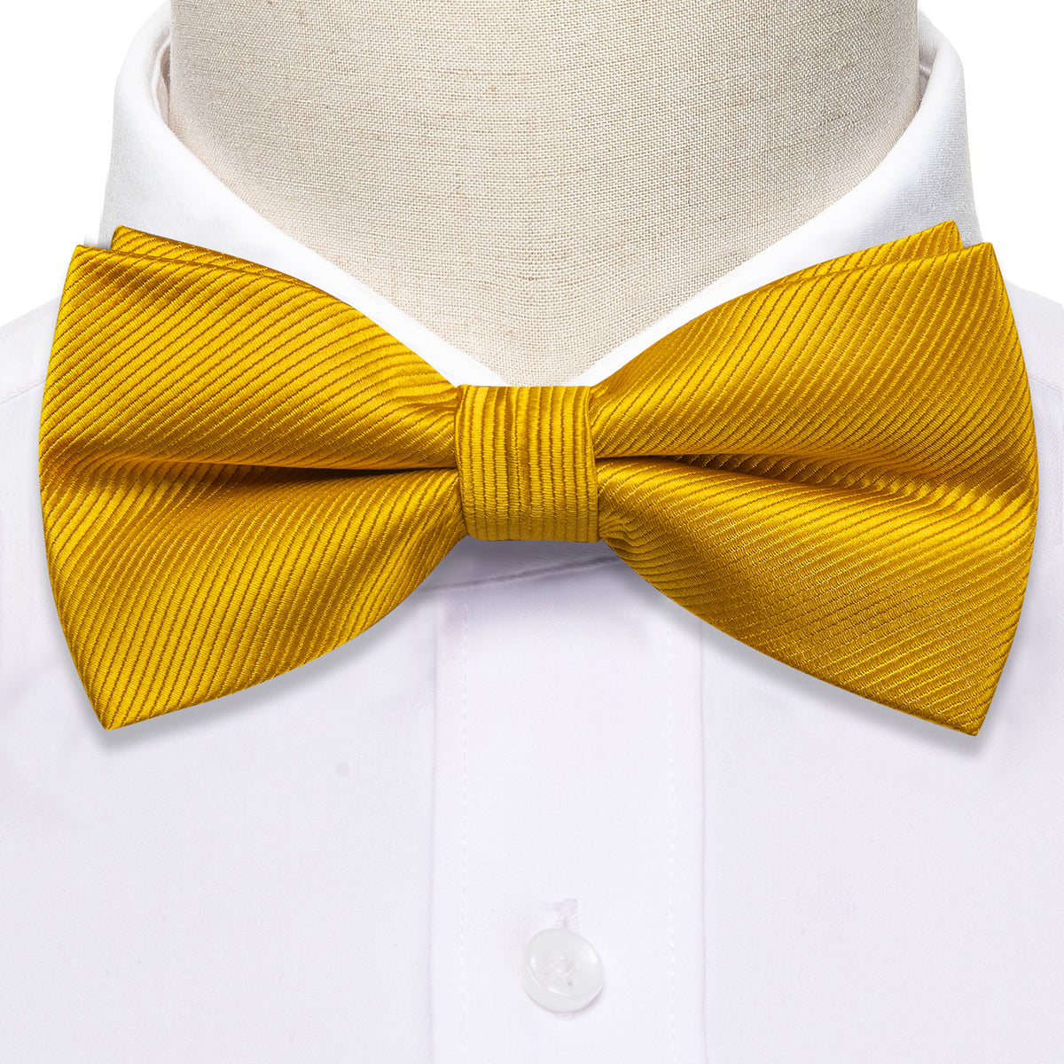 Yellow Amber Solid Bow Tie Set bow ties - Sophisticated Gentlemen