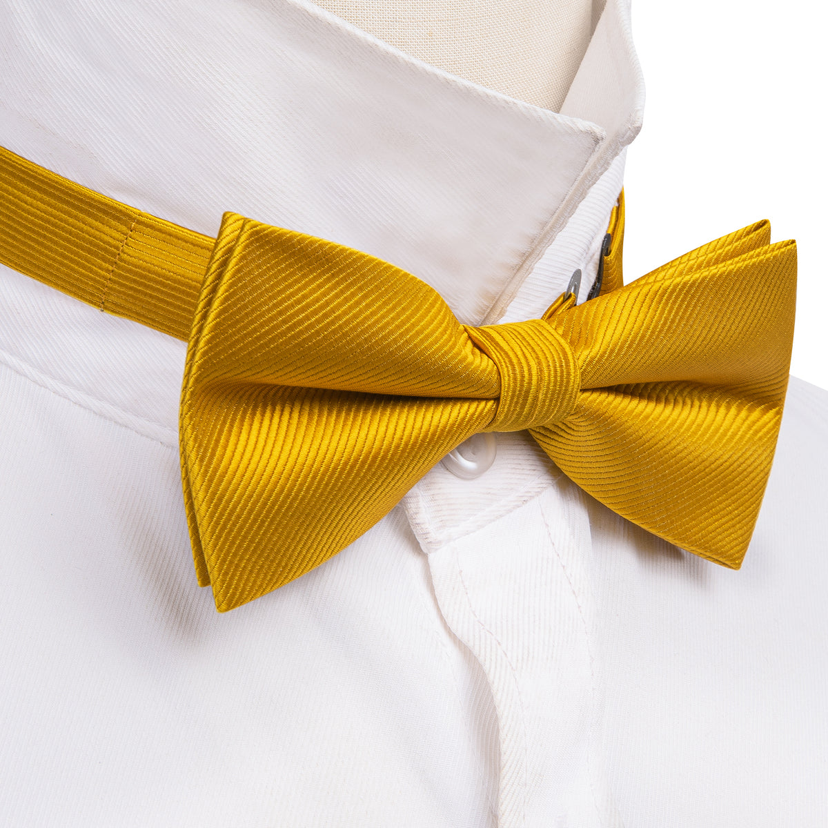 Yellow Amber Solid Bow Tie Set bow ties - Sophisticated Gentlemen