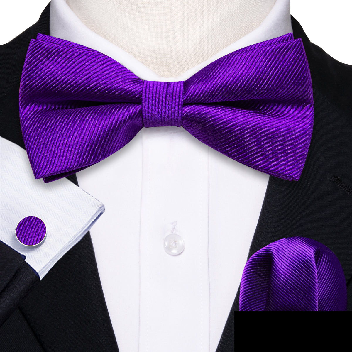 Hyacinth Solid Bow Tie Set bow ties - Sophisticated Gentlemen