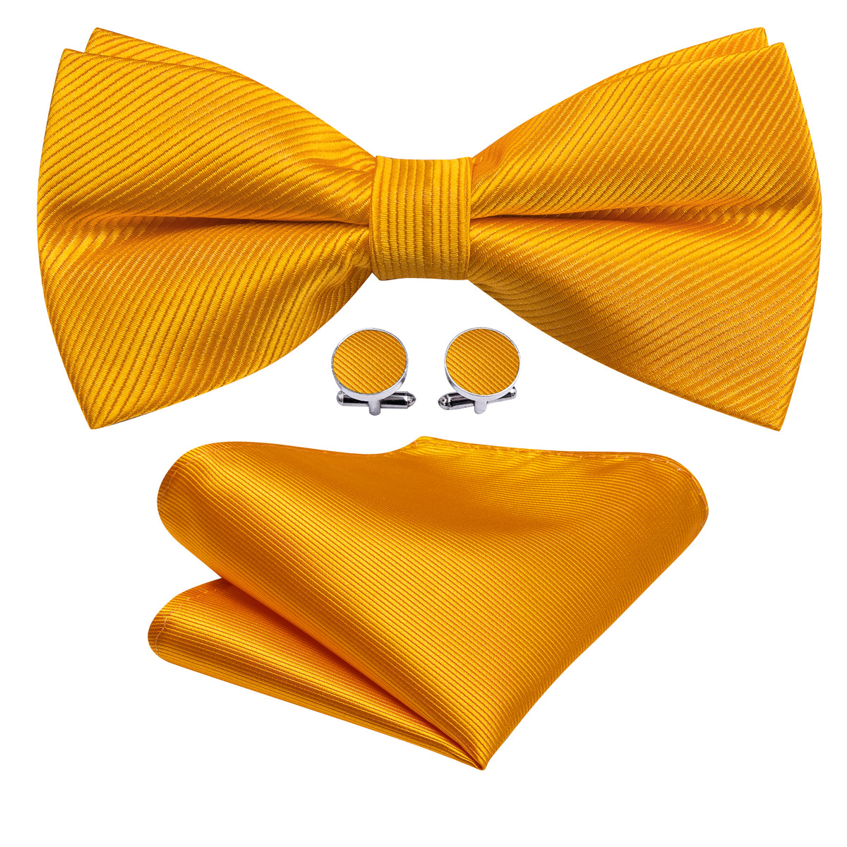 Honey Orange Solid Bow Tie Set bow ties - Sophisticated Gentlemen