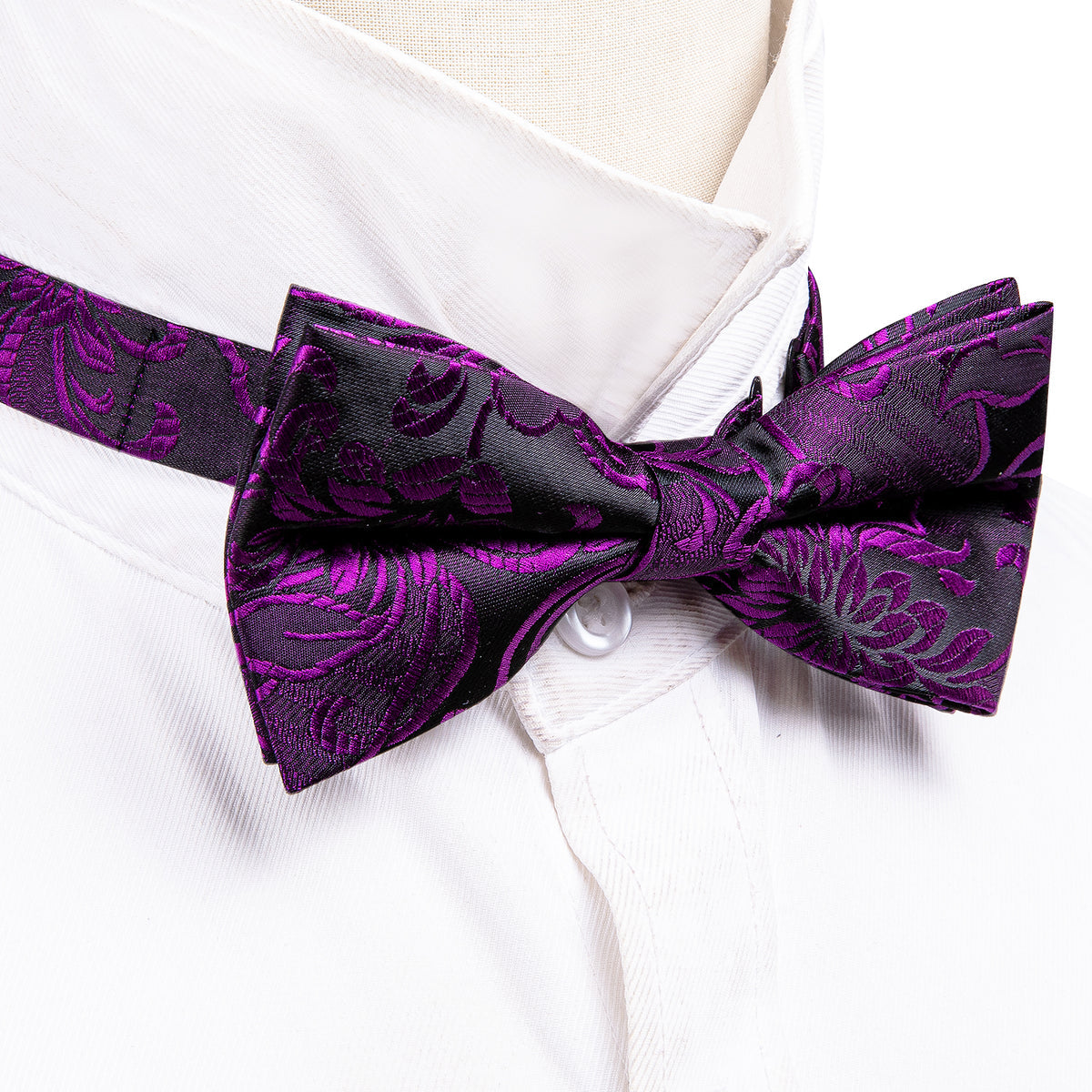 Purple Black Paisley Bow Tie Set bow ties - Sophisticated Gentlemen