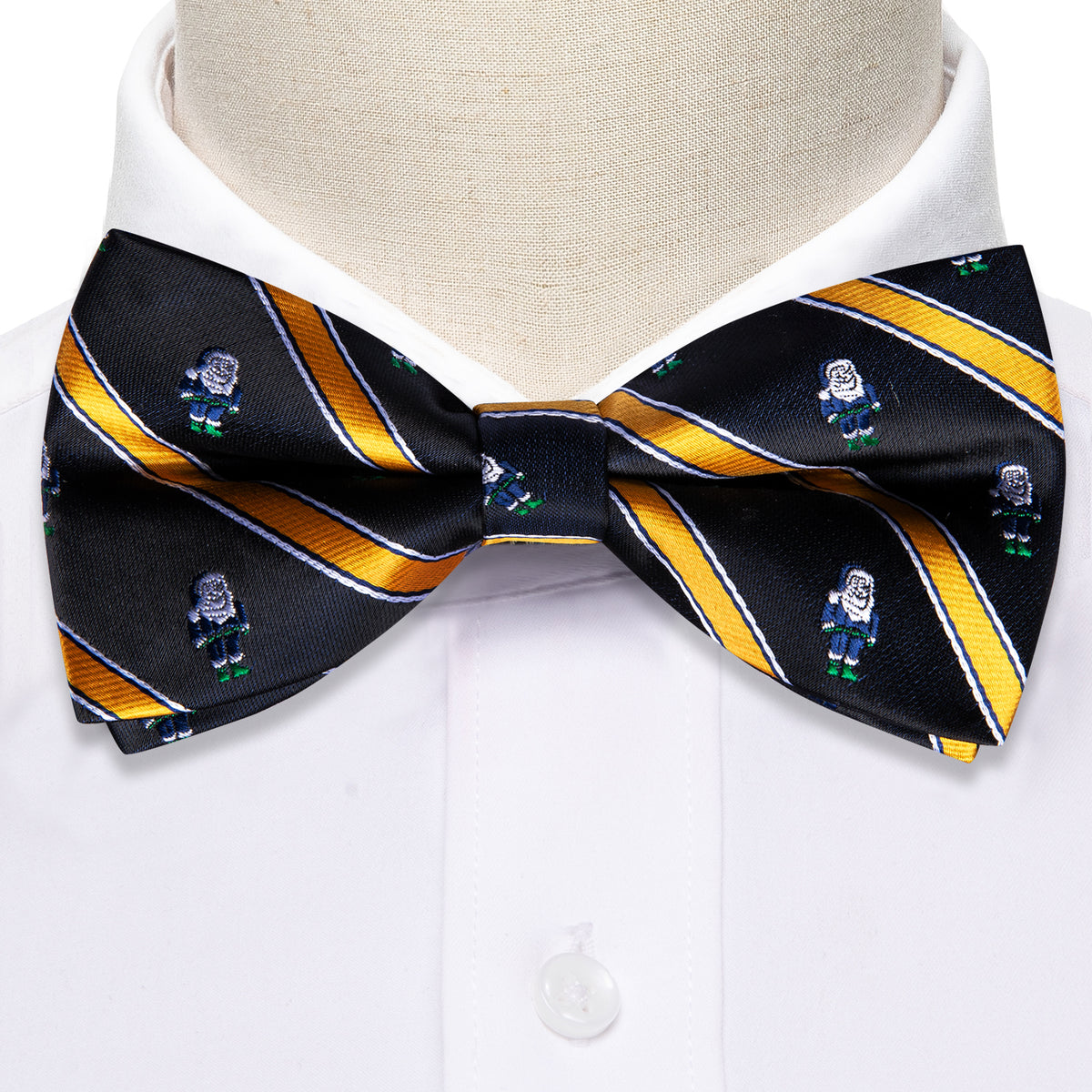 Black Orange Santa Claus Christmas Bow Tie Set bow ties - Sophisticated Gentlemen
