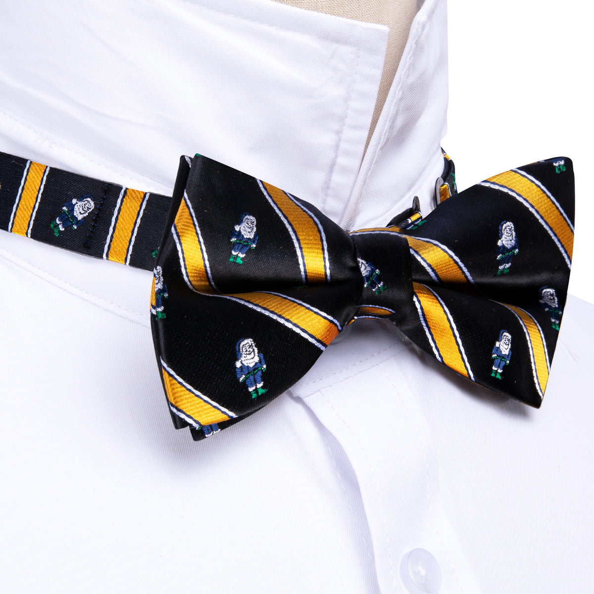Black Orange Santa Claus Christmas Bow Tie Set bow ties - Sophisticated Gentlemen