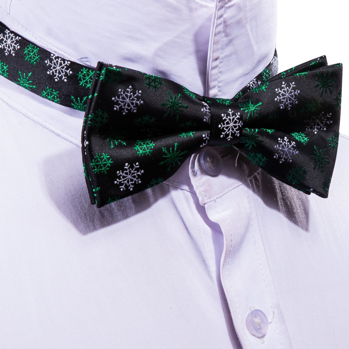 Black White Snowflake Christmas Bow Tie Set bow ties - Sophisticated Gentlemen