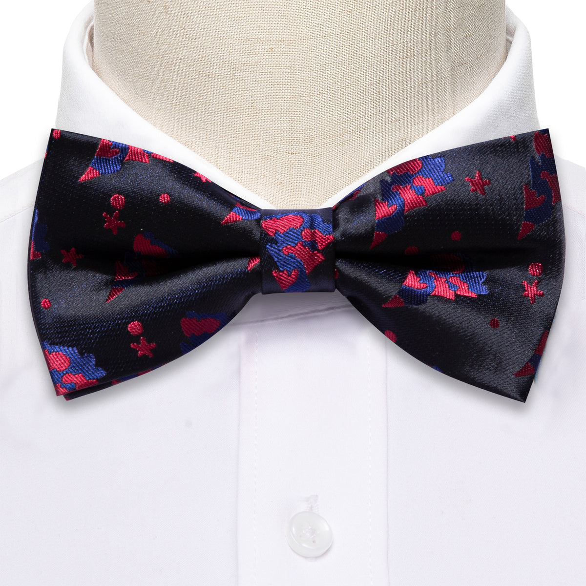 Black Red Xmas Tree Bow Tie Set bow ties - Sophisticated Gentlemen
