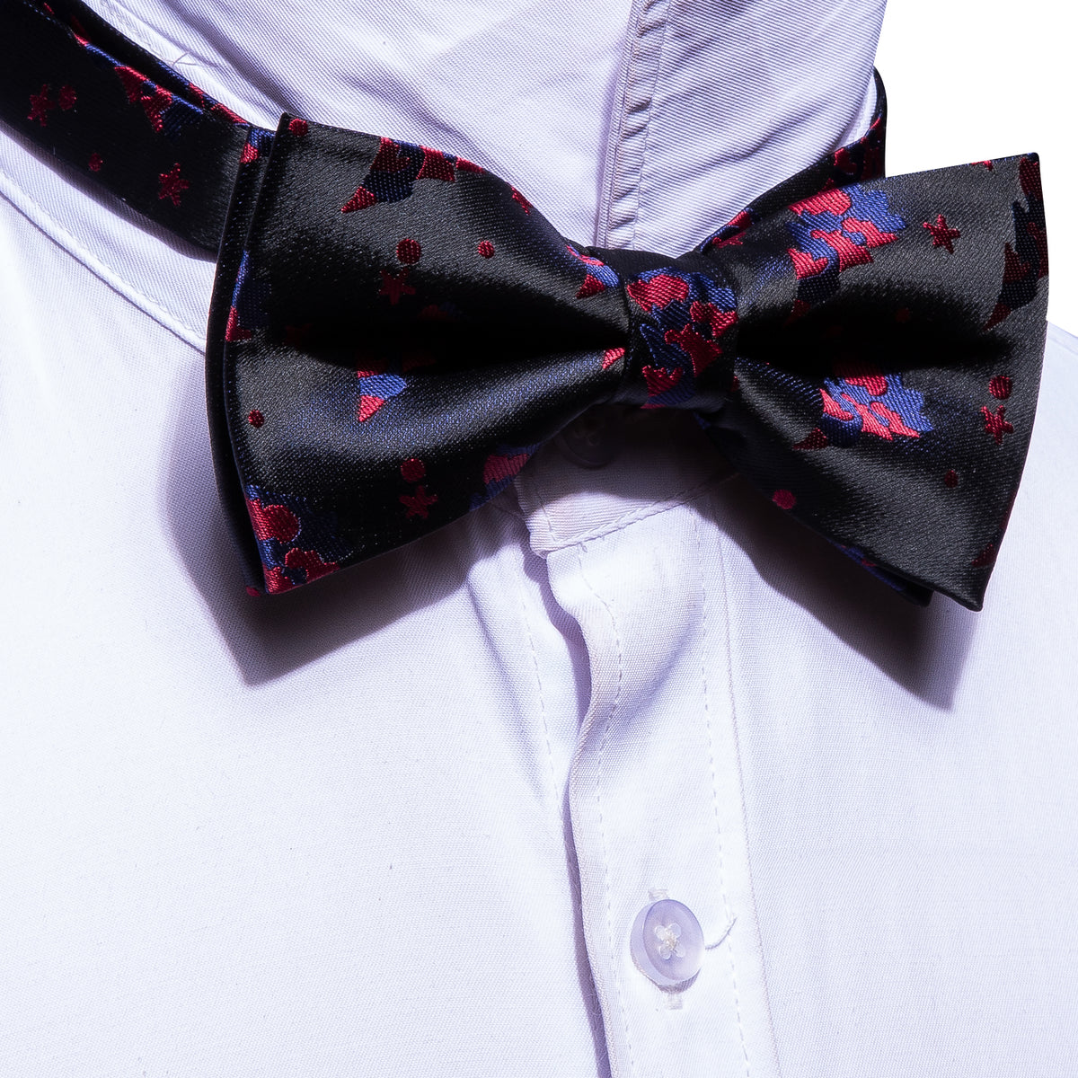 Black Red Xmas Tree Bow Tie Set bow ties - Sophisticated Gentlemen