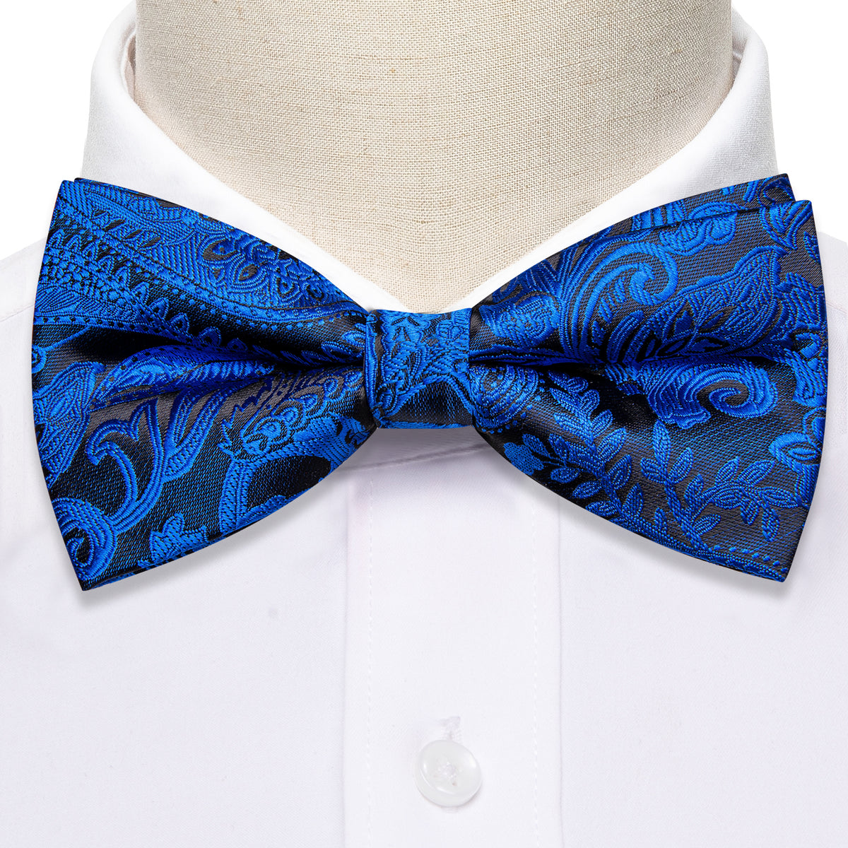 Peacock Blue Paisley Bow Tie Set bow ties - Sophisticated Gentlemen