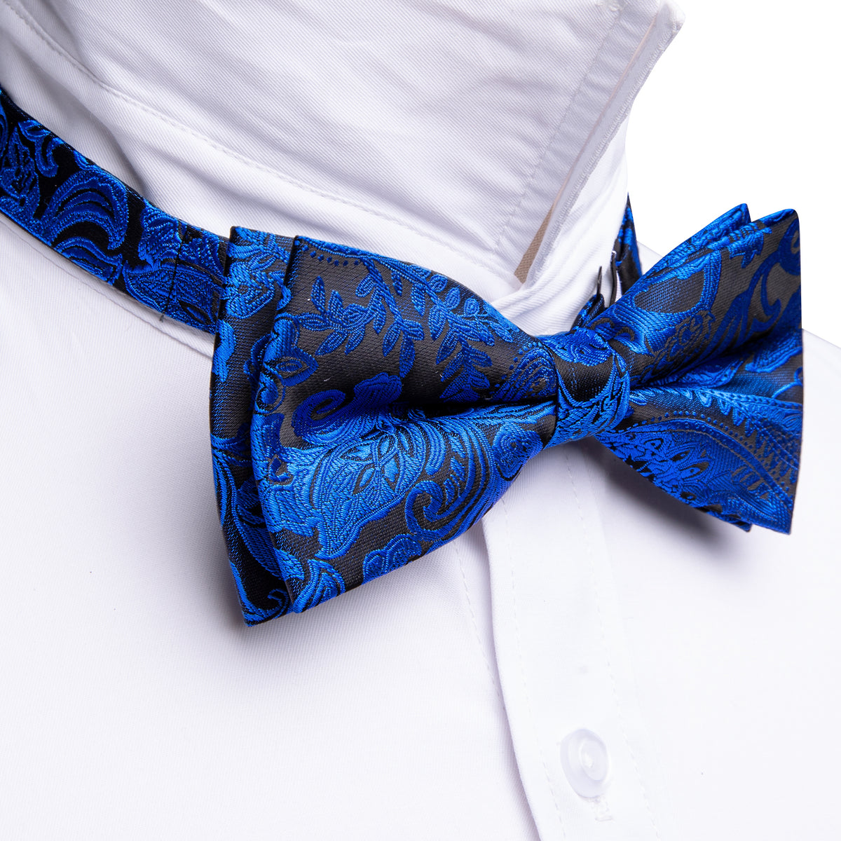 Peacock Blue Paisley Bow Tie Set bow ties - Sophisticated Gentlemen