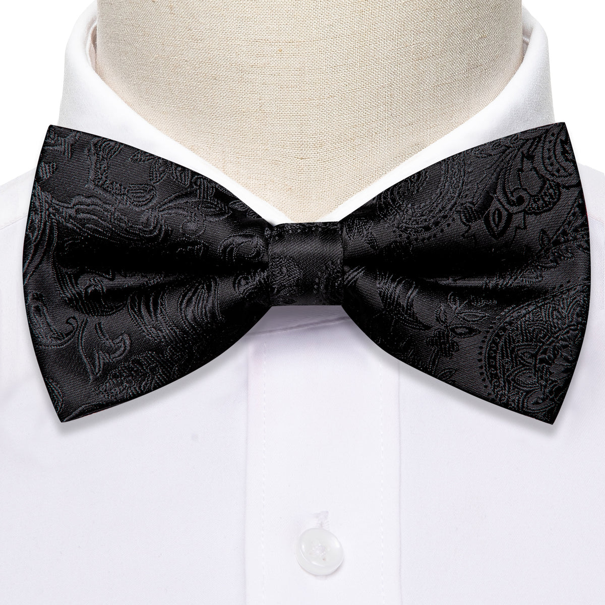 Black Paisley Bow Tie Set bow ties - Sophisticated Gentlemen