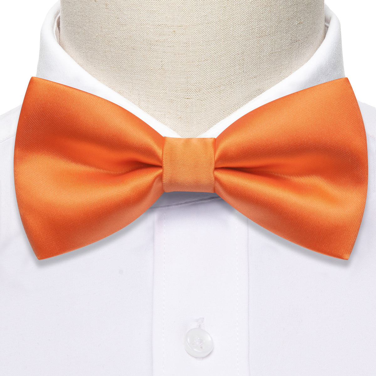 Orange Solid Silk Bow Tie Set bow ties - Sophisticated Gentlemen