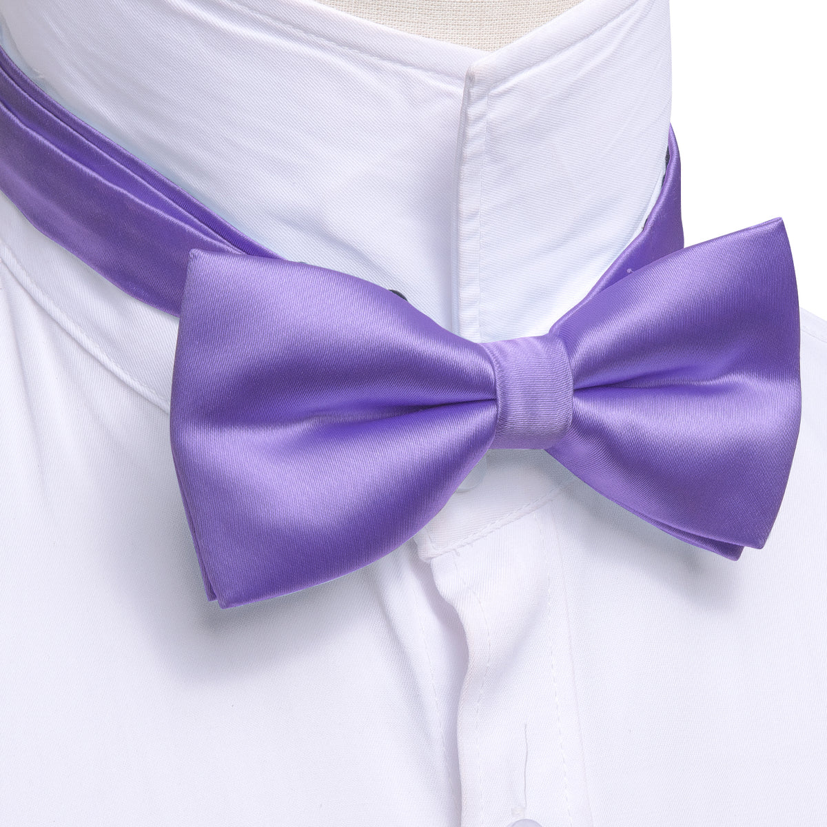 Purple Solid Silk Bow Tie Set bow ties - Sophisticated Gentlemen