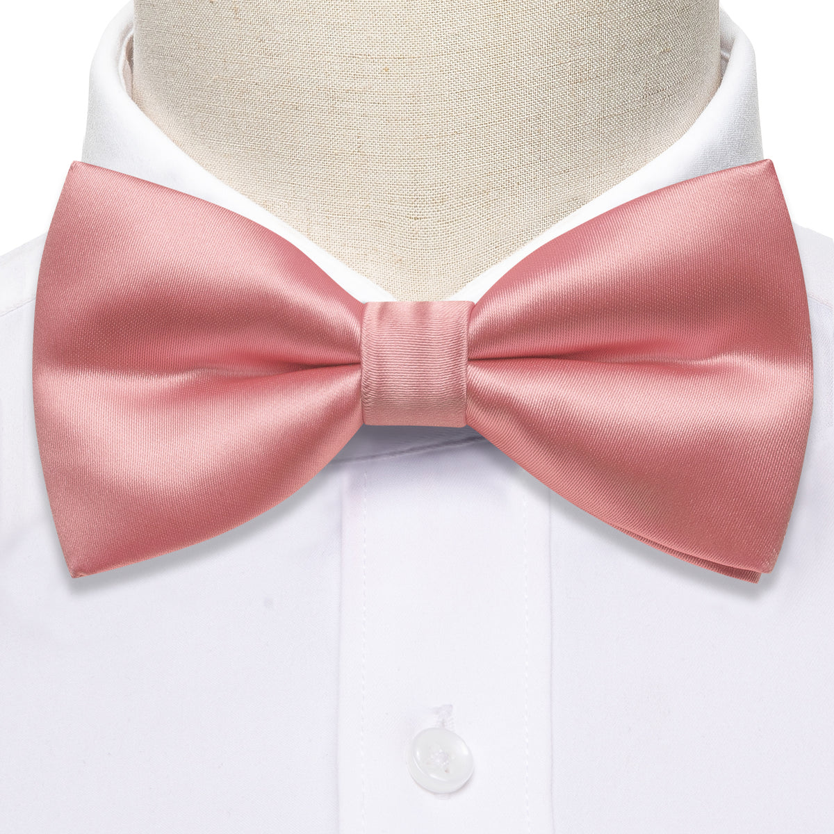 Pink Solid Silk Bow Tie Set bow ties - Sophisticated Gentlemen