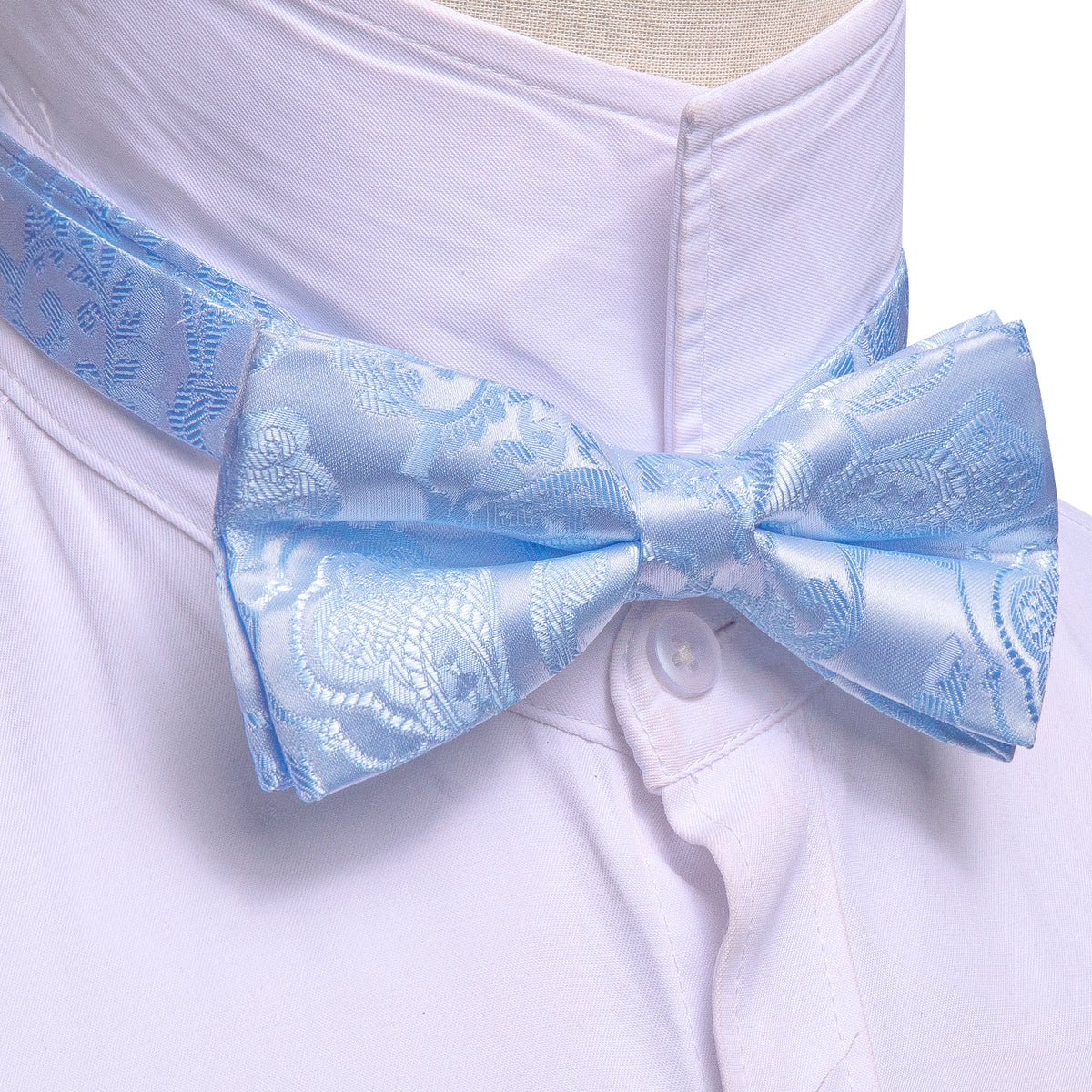 Blue Paisley Silk Bow Tie Set bow ties - Sophisticated Gentlemen