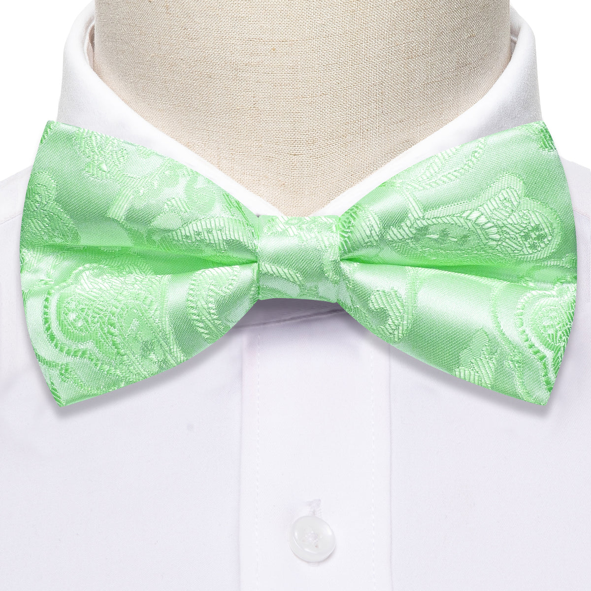 Turquoise Green Paisley Silk Bow Tie Set bow ties - Sophisticated Gentlemen