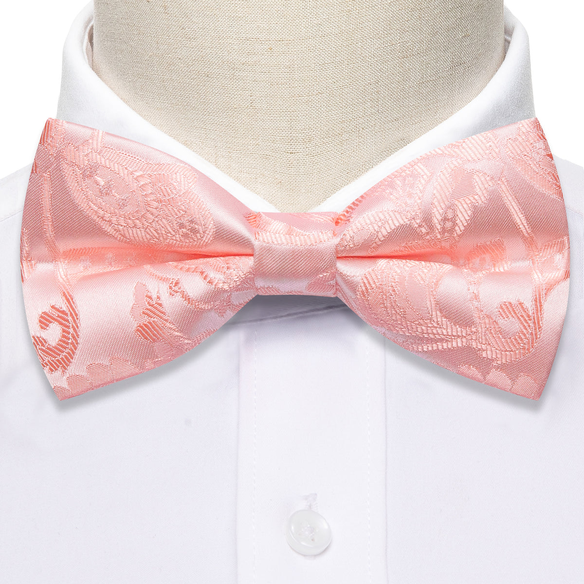 Pink Paisley Silk Bow Tie Set bow ties - Sophisticated Gentlemen