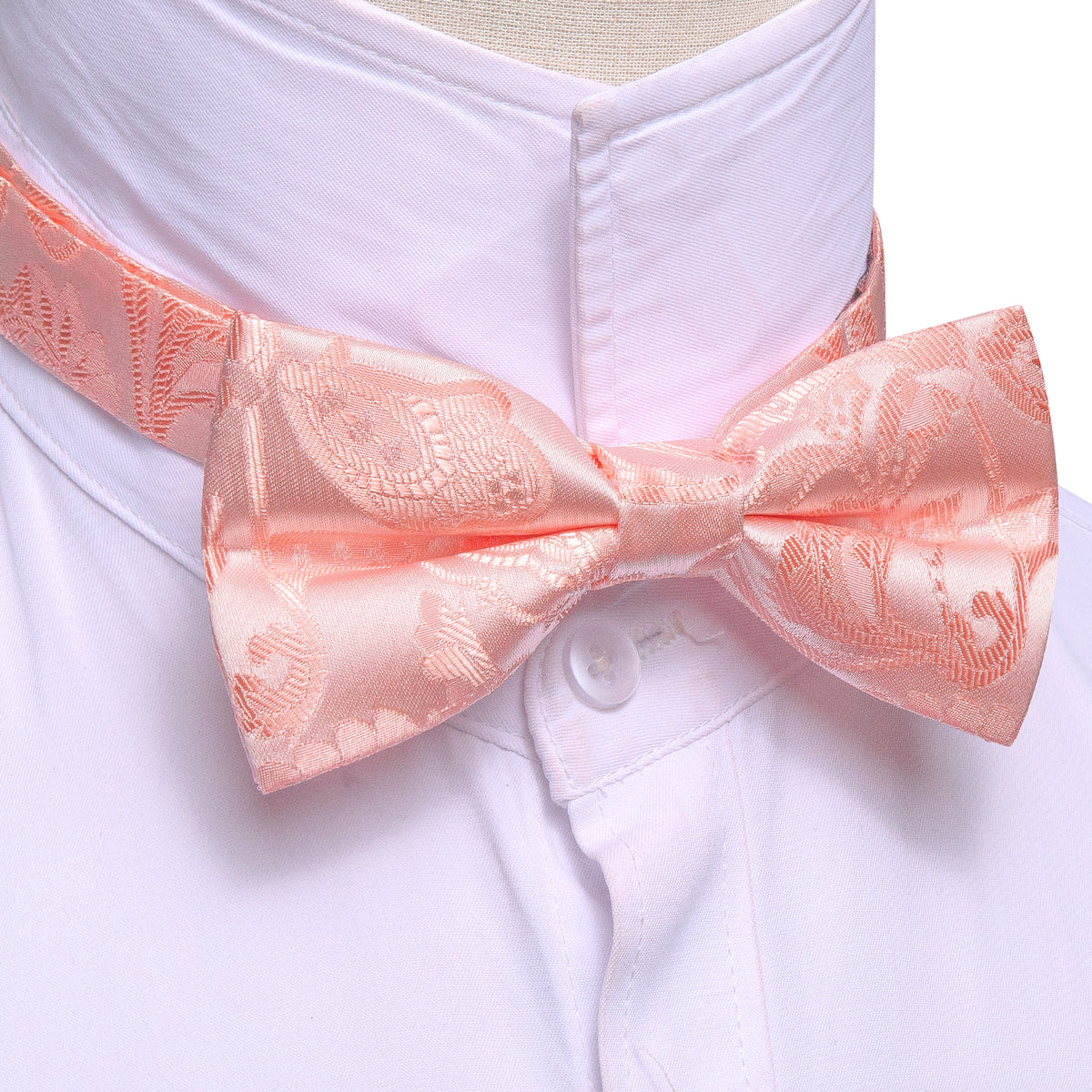 Pink Paisley Silk Bow Tie Set bow ties - Sophisticated Gentlemen