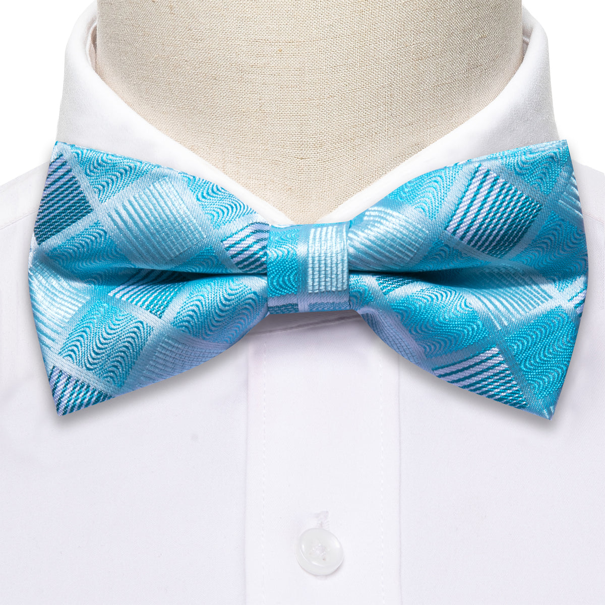 Blue Plaid Bow Tie Set bow ties - Sophisticated Gentlemen