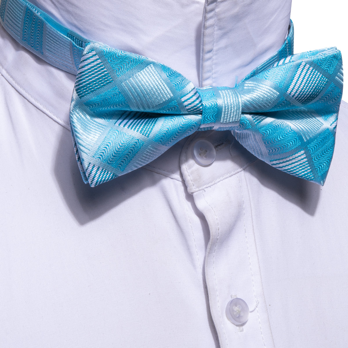 Blue Plaid Bow Tie Set bow ties - Sophisticated Gentlemen