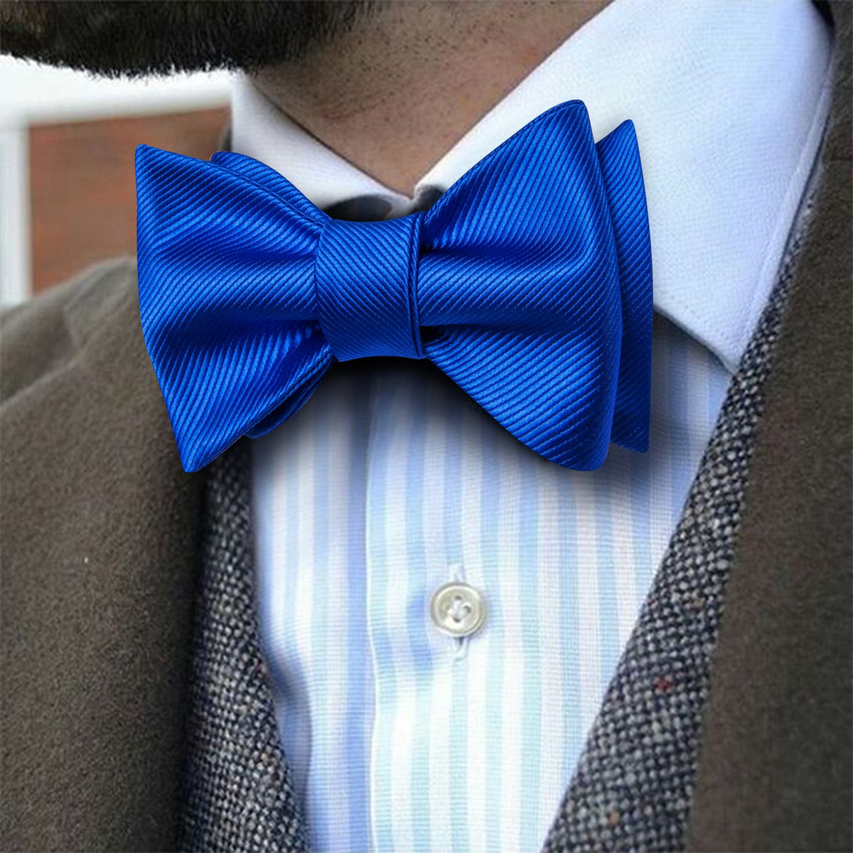 Blue Formal Wedding Bow Tie Set bow ties - Sophisticated Gentlemen
