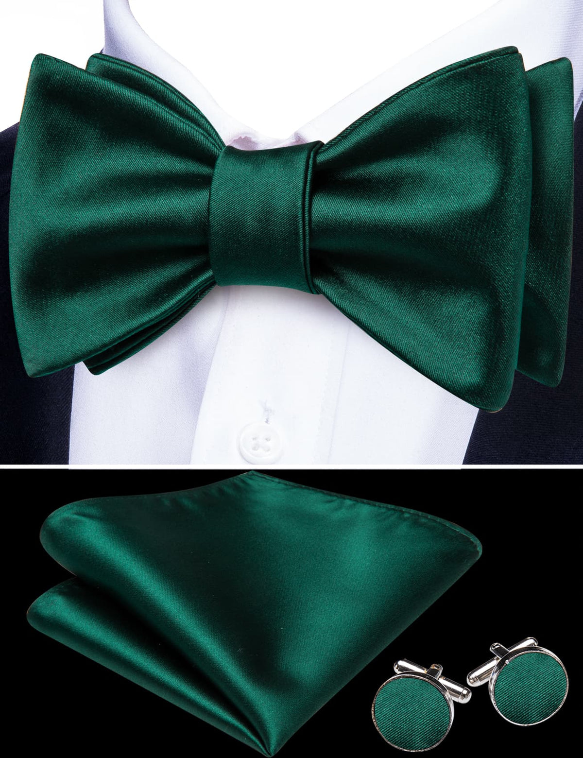 Emerald Green Bow Tie Set bow ties - Sophisticated Gentlemen