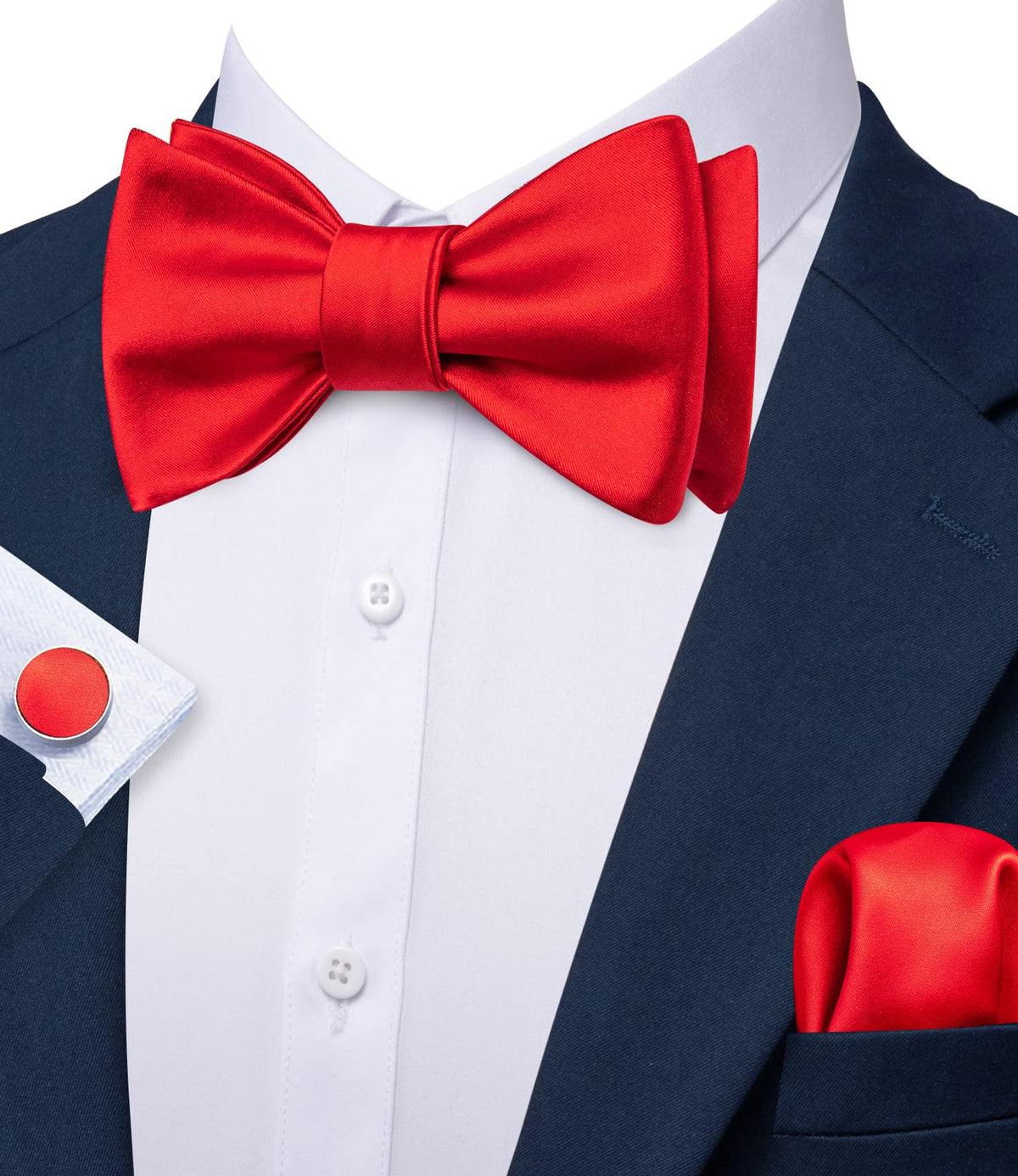 Crimson Red Bow Tie Set bow ties - Sophisticated Gentlemen