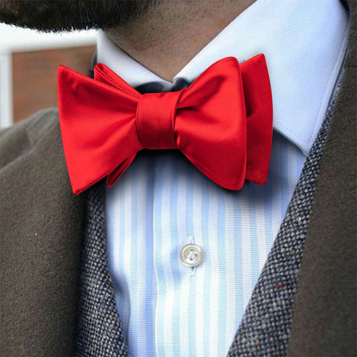 Crimson Red Bow Tie Set bow ties - Sophisticated Gentlemen