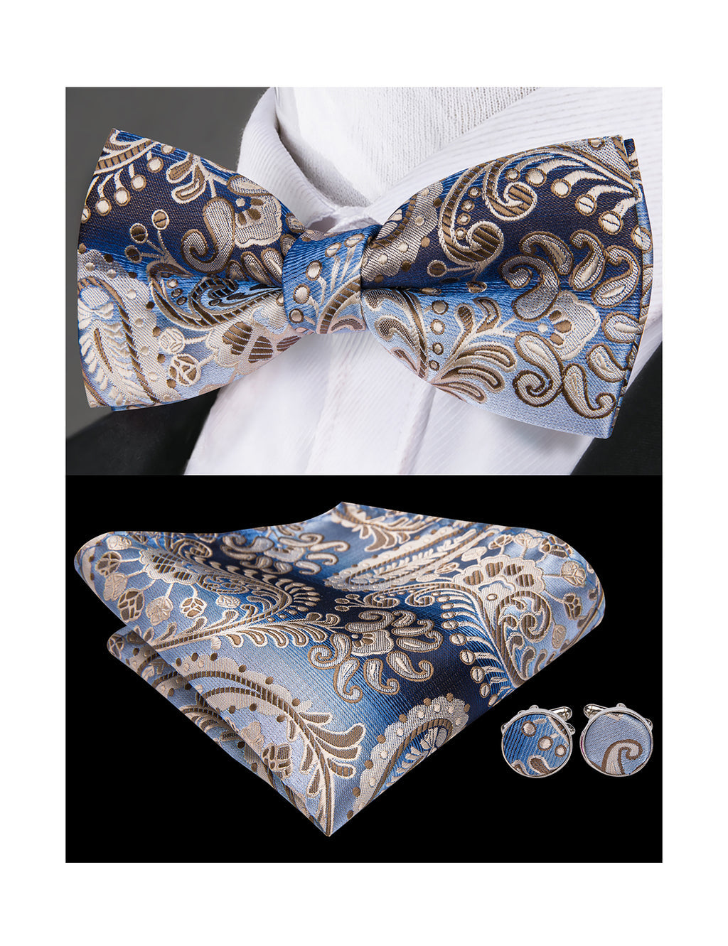 Luxury Paisley Bow Tie Set bow ties - Sophisticated Gentlemen