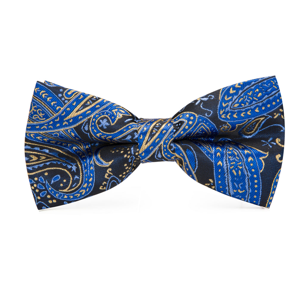 Blue Paisley Bow Tie Set bow ties - Sophisticated Gentlemen