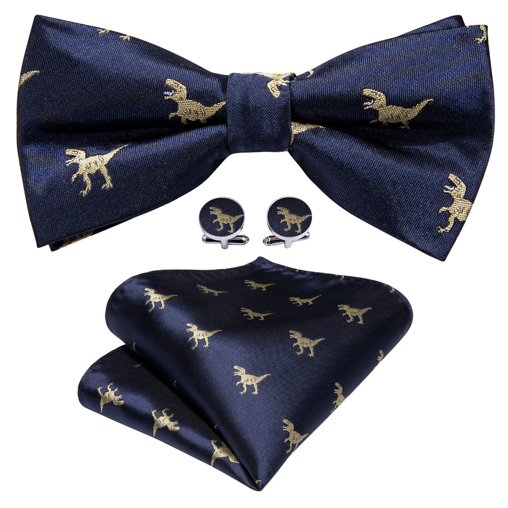 Blue Dinosaur Bow Tie Set bow ties - Sophisticated Gentlemen