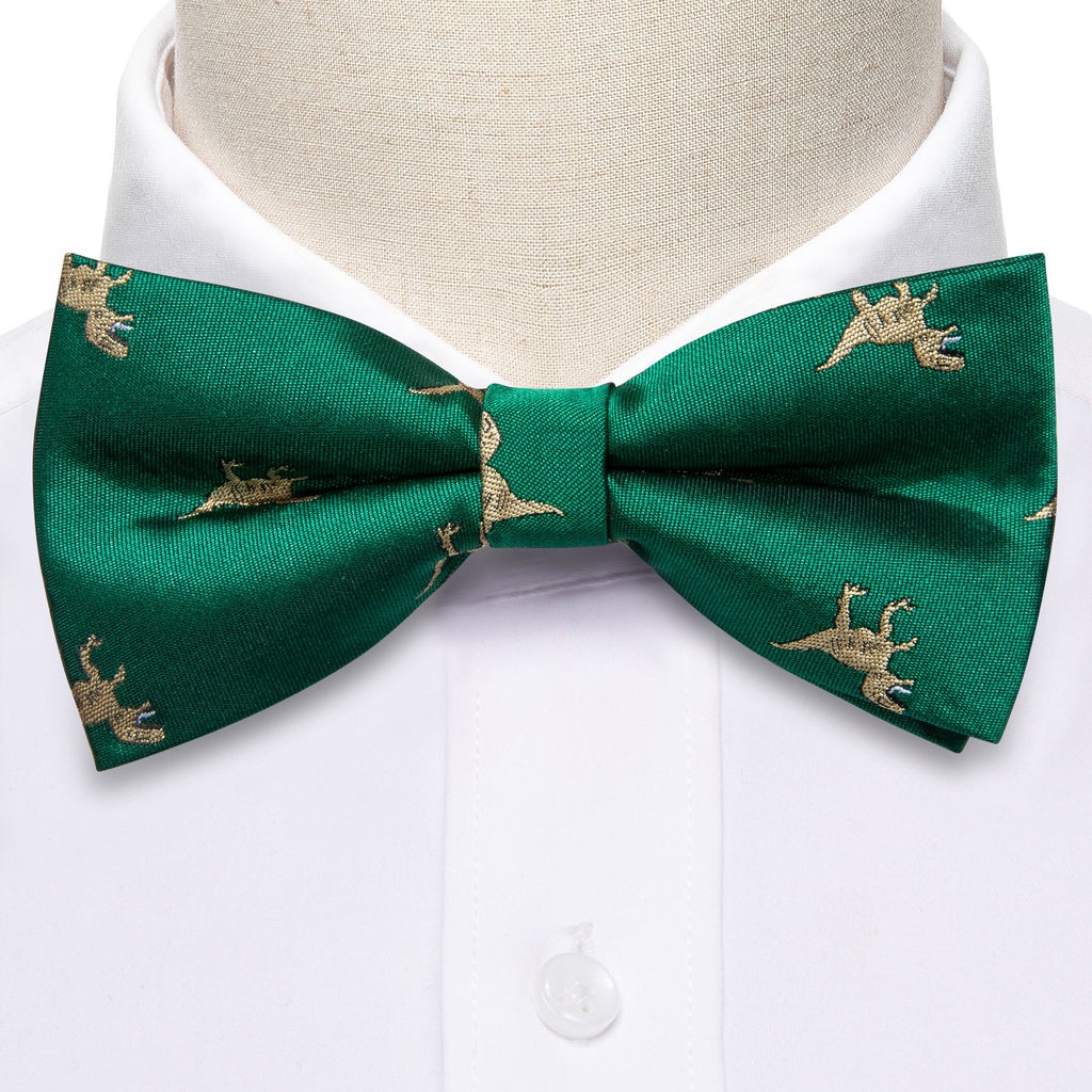 Green Dinosaur Bow Tie Set bow ties - Sophisticated Gentlemen
