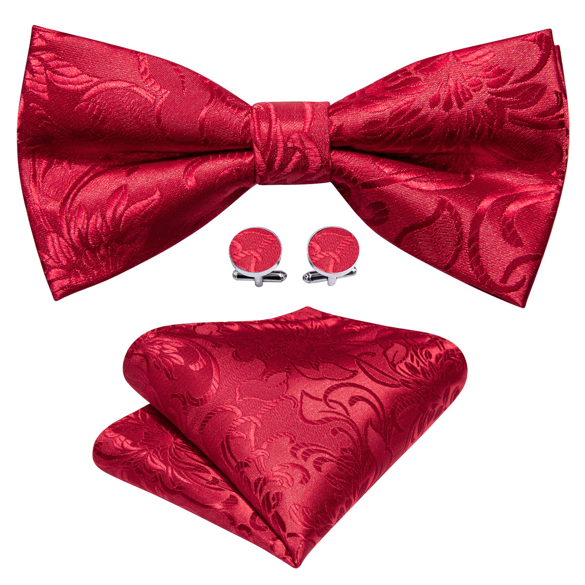 Red Paisley Bow Tie Set bow ties - Sophisticated Gentlemen