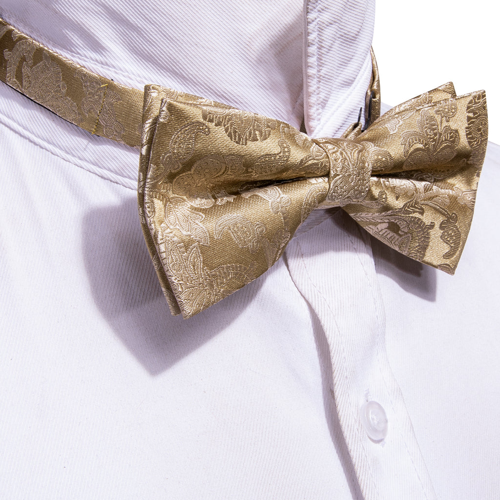 Gold Paisley Bow Tie Set bow ties - Sophisticated Gentlemen