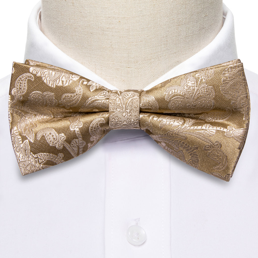 Gold Paisley Bow Tie Set bow ties - Sophisticated Gentlemen