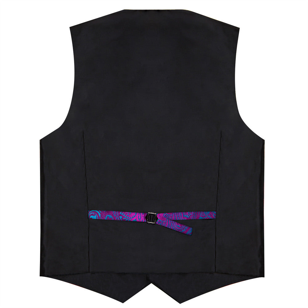 Turquoise & Fuchsia Paisley Silk Vest Set Vest set - Sophisticated Gentlemen