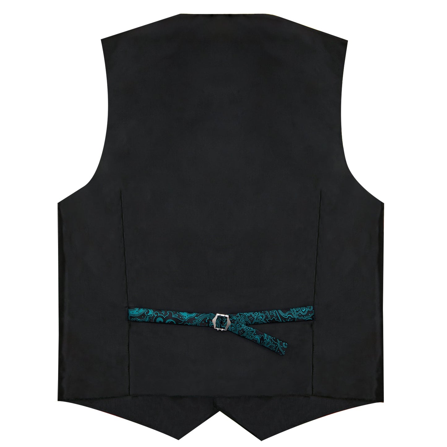 Teal Green Paisley Vest Set with Black Collar vest set - Sophisticated Gentlemen