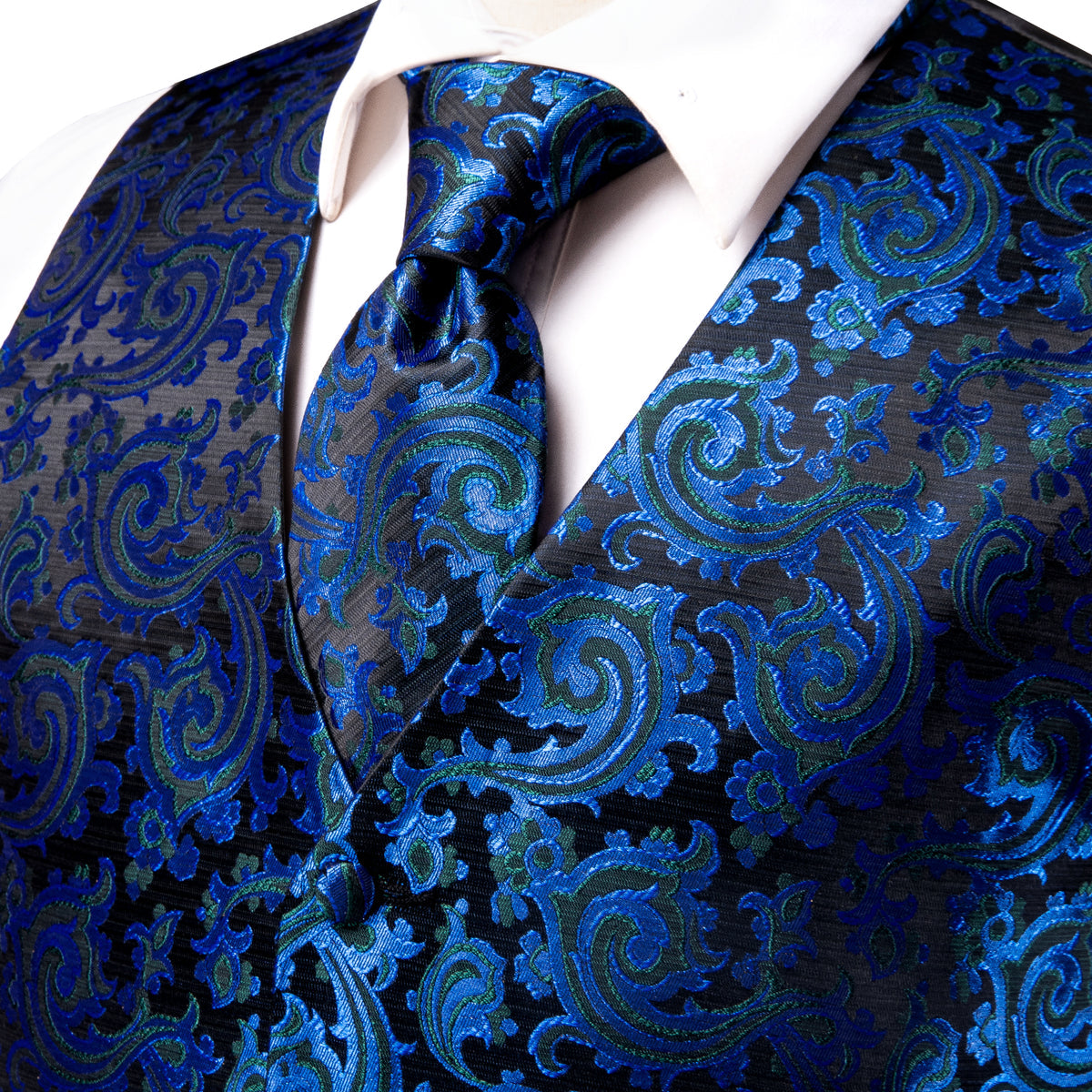Royal Blue Shining Vest Set vest set - Sophisticated Gentlemen