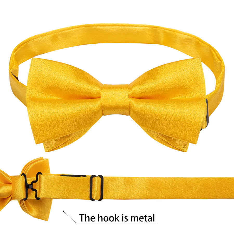 Brilliant Yellow Shimmer Silk Bowtie Vest Set vest set - Sophisticated Gentlemen