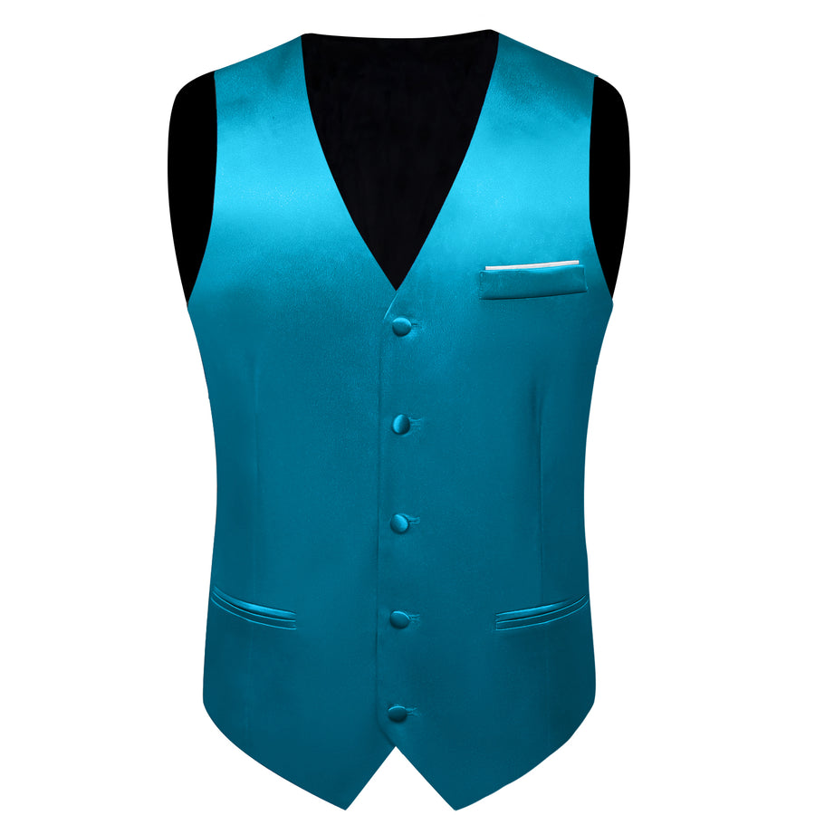 Royal Blue Solid Silk Bowtie & Vest Set vest set - Sophisticated Gentlemen