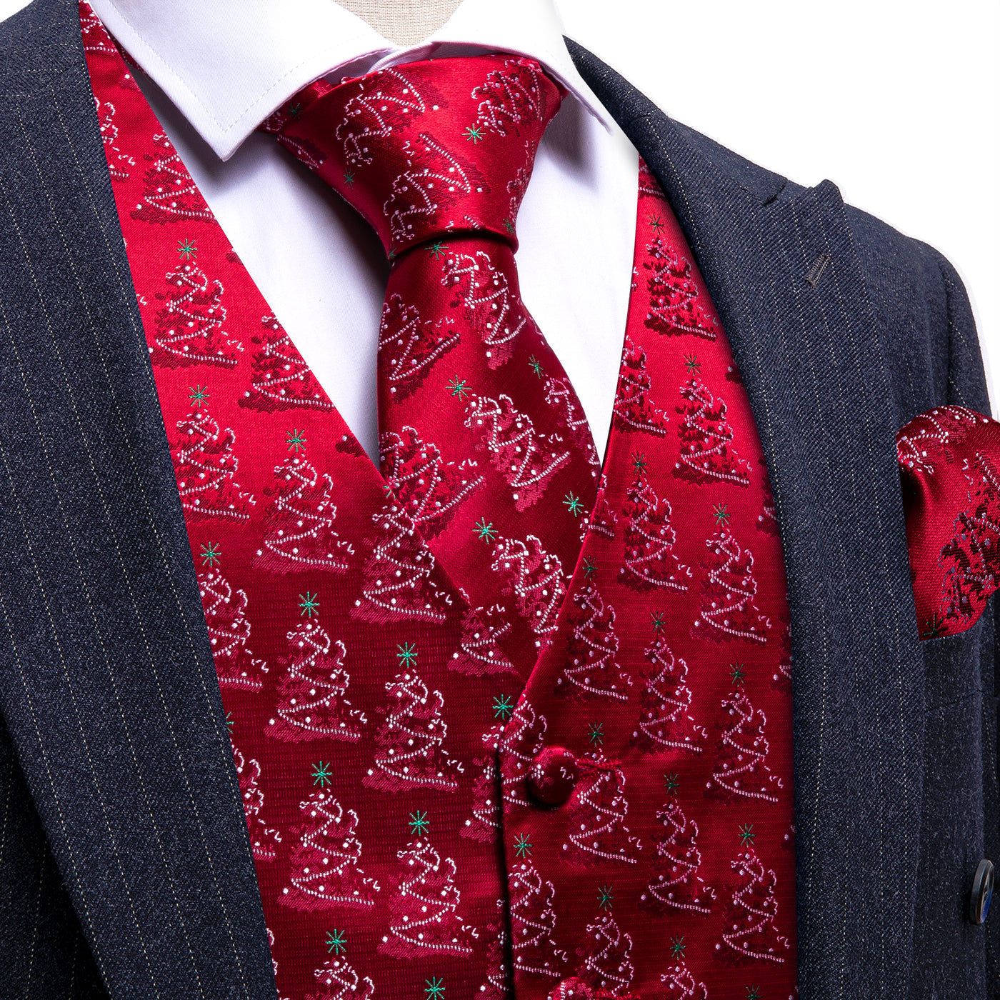Dobell Mens Red Festive Fun Christmas Waistcoat-S (34-36in