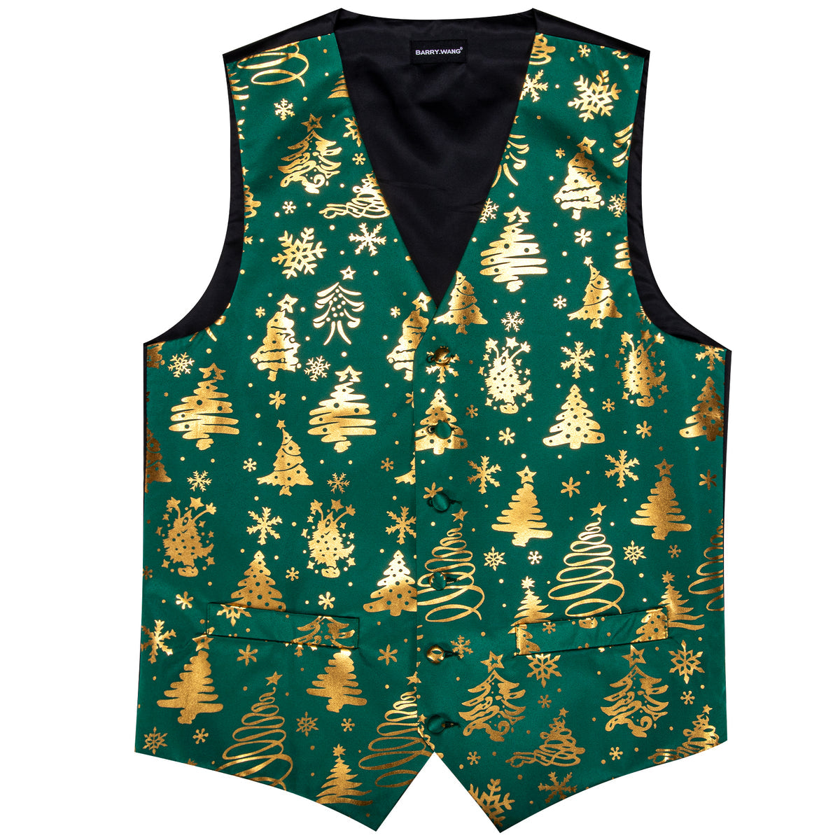 Green & Gold Christmas Tree Bow Tie Waistcoat Set vest set - Sophisticated Gentlemen
