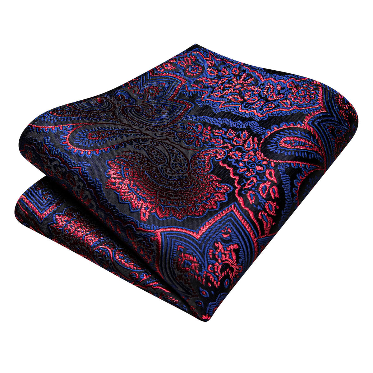 Red and Blue Floral Silk Tie, Pocket Square and Cufflinks tie sets - Sophisticated Gentlemen