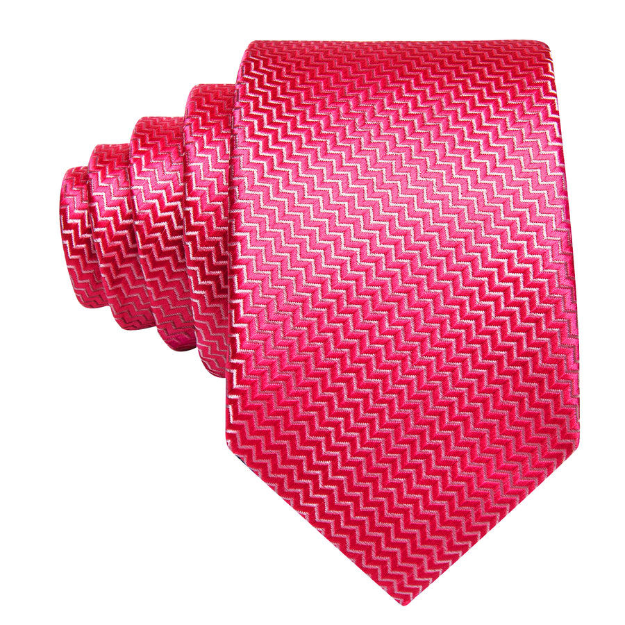 Rose Red Silk XL Tie, Pocket Square and Cufflinks tie sets - Sophisticated Gentlemen