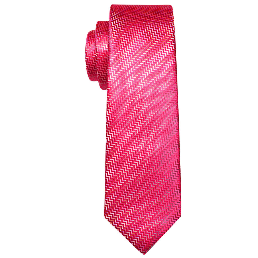 Rose Red Silk XL Tie, Pocket Square and Cufflinks tie sets - Sophisticated Gentlemen