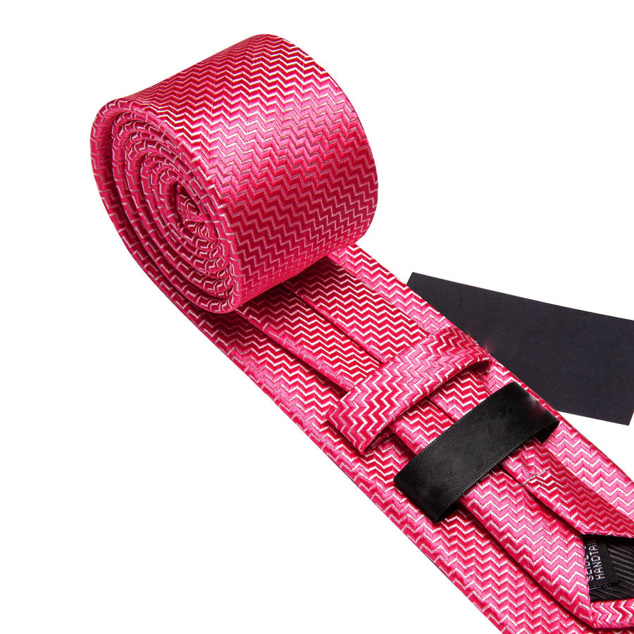 Rose Red Silk XL Tie, Pocket Square and Cufflinks tie sets - Sophisticated Gentlemen