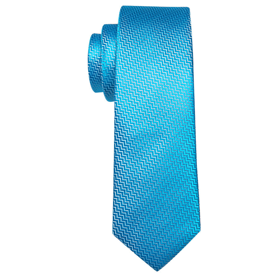 Sky Blue Ornament XL Tie, Pocket Square and Cufflinks tie sets - Sophisticated Gentlemen