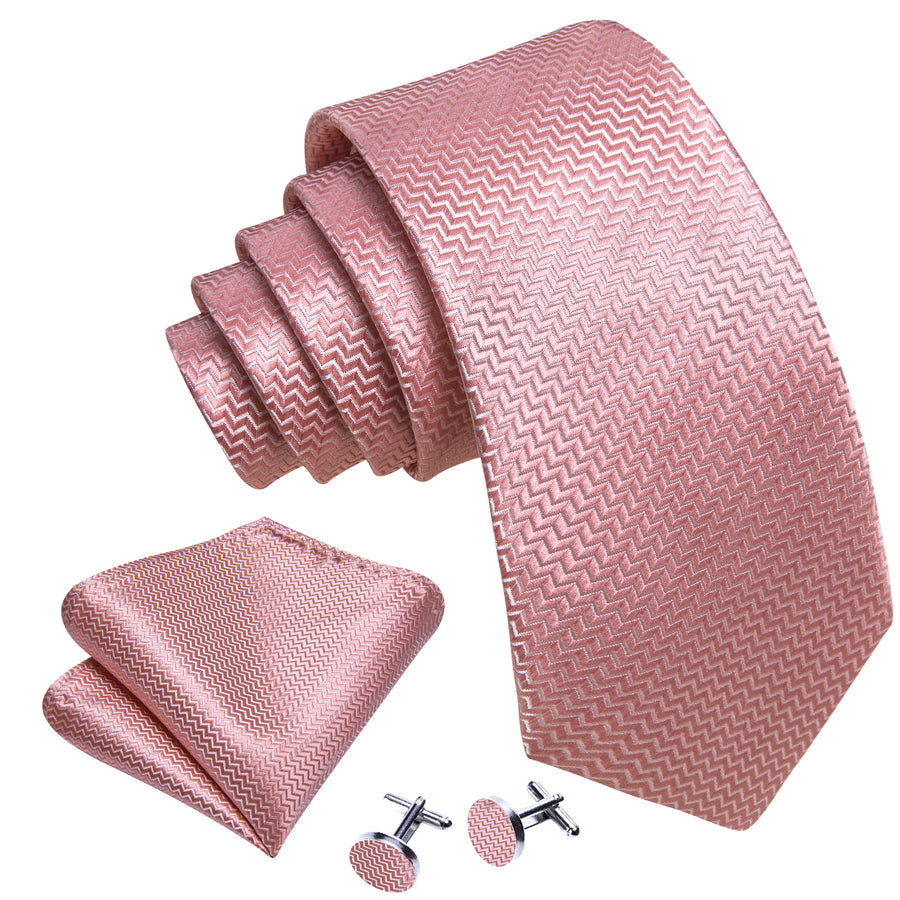 Pink Ornament XL Tie, Pocket Square and Cufflinks tie sets - Sophisticated Gentlemen